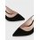 Suede slingbacks with asymmetric top line